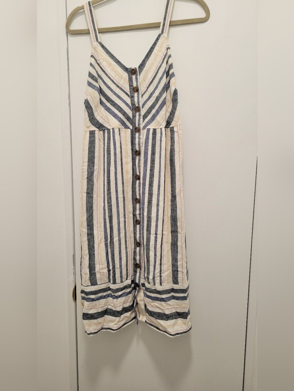 Universal Thread Linen Navy and Cream Striped Summer Dress